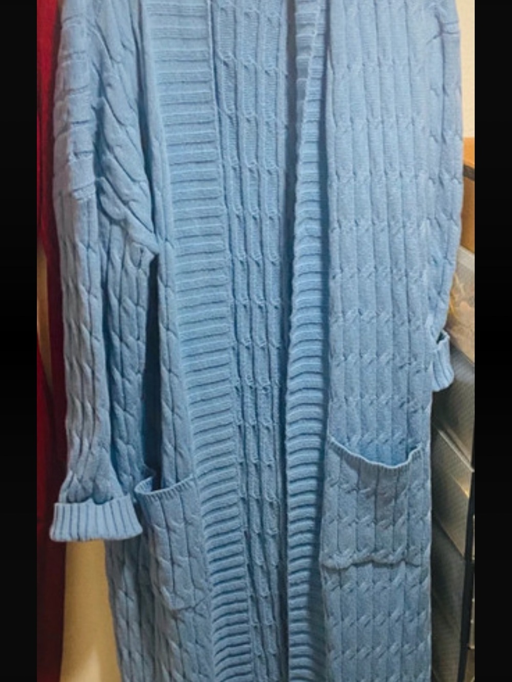 Amazon Extra Long Cardigan Sweater Heavy For Winter Size Xl